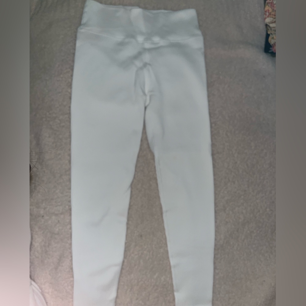 Aerie white ribbed leggings